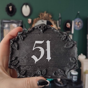 Gothic House Number Sign | Custom Front Door Plaque | Witchy Outdoor ...