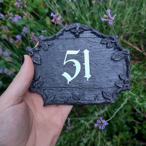 Gothic House Number Sign | Custom Front Door Plaque | Witchy Outdoor ...