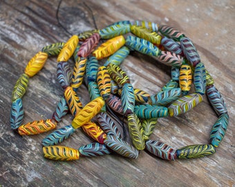 38" Strand Mixed Reproduction Feather Beads