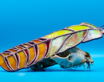 Stained Glass Turkey Feather: Orange