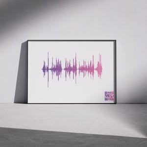 Póster de ondas sonoras personalizado con código QR: regalo de audio personalizado, voz de "Te amo", votos matrimoniales, recuerdo de voz de bebé