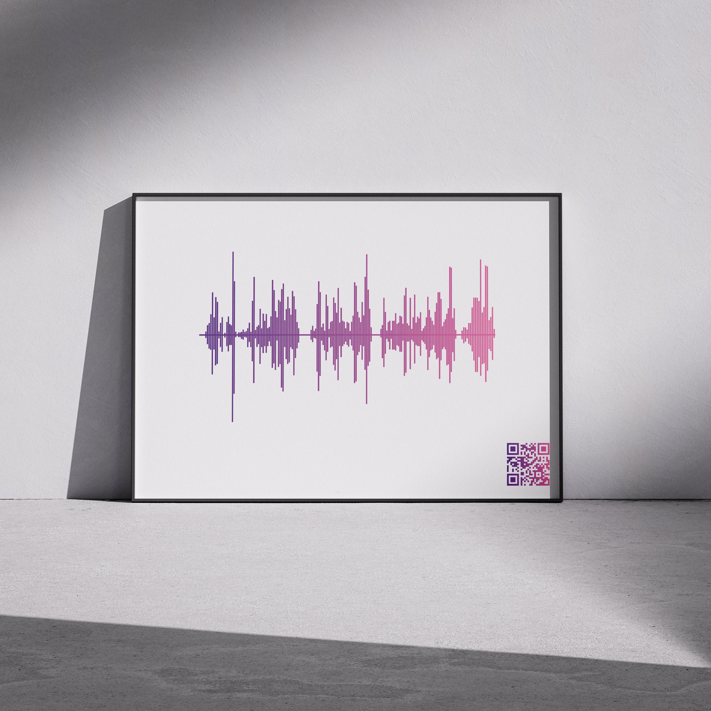 Custom Soundwave Poster with QR Code – Personalized Audio Art Gift, I Love You Voice, Wedding Vows, Baby Voice Keepsake