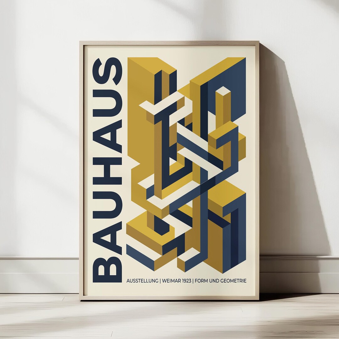 Bauhaus Poster, Geometric Abstract Wall Art, Modern Minimalist Print ...