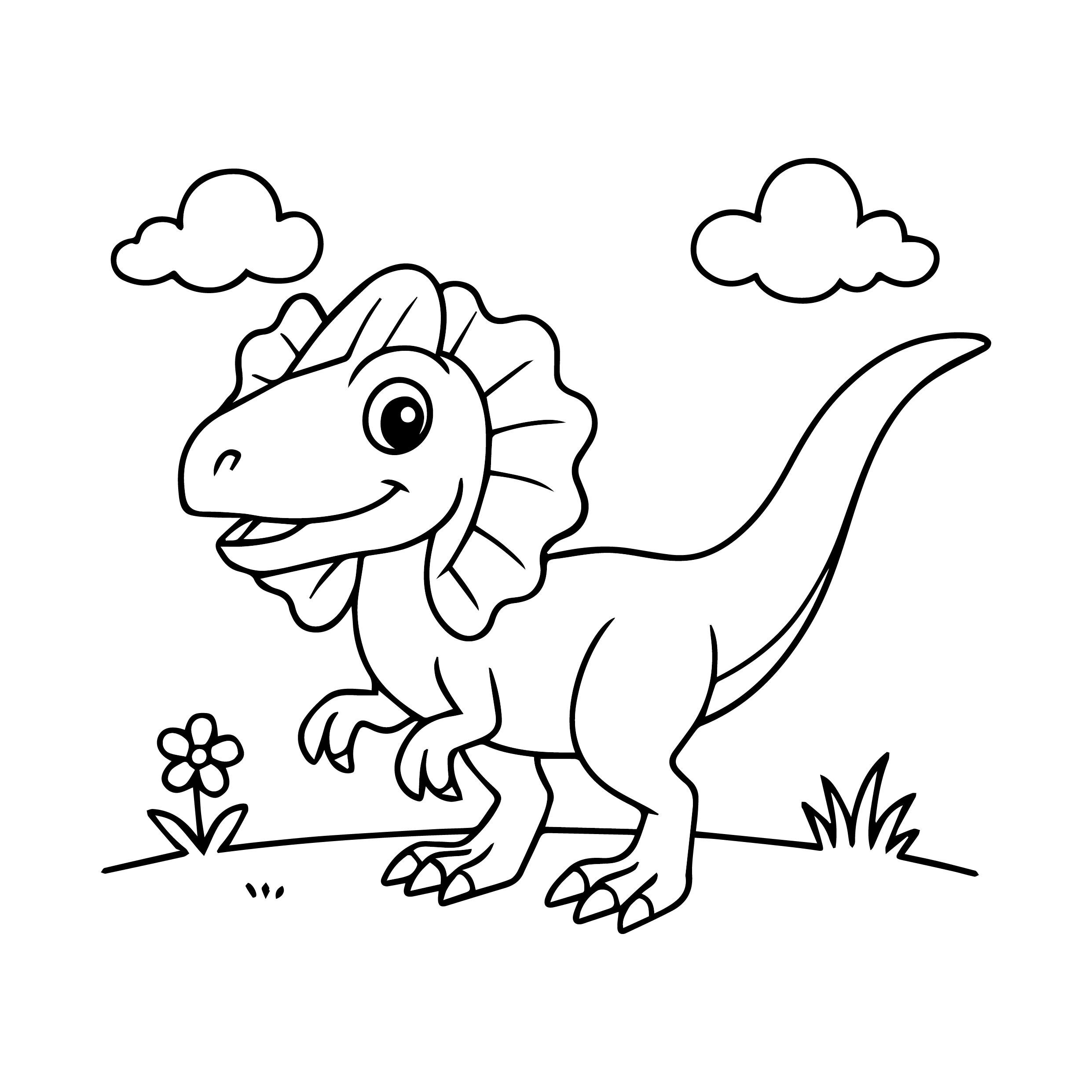 Kawaii Dinosaur Coloring Book for Kids – 20 Easy Dino Pages for ...