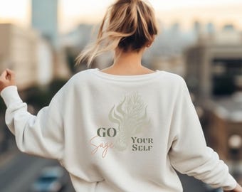 Sweat-shirt Namaste | Pull de yoga | Gildan 18000 | Mode Achtsamkeit Spiritualität | Kleidung de yoga | Yoga Geschenk | Räuchern Salbei