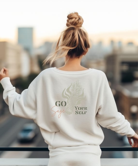 Namaste Sweatshirt | Yoga Pullover | Gildan 18000 | Achtsamkeit  Spiritualität Mode | Yoga Kleidung | Yoga Geschenk | Räuchern Salbei