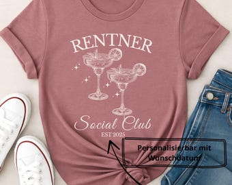 Geschenk zur Rente | Ruhestand Abschiedsgeschenk | Tshirt Rente 2025 | Personalisiertes Geschenk | -shirt Lustiges Rentner | Club social