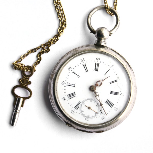 Antique Swiss pocket watch winding with key