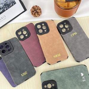 Personalized Suede iPhone 17Case: Custom Vegan Leather iPhone 16 Pro Max