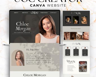 UGC Website Template, Ugc Portfolio Template, Ugc Canva Template, Ugc Website Canva, Canva Website Template for Ugc creator, Social Media