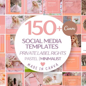 PINK PASTEL | Social Media Templates | Instagram Content Templates | Small Business Template | Canva Designs | pink Minimalist Aesthetic