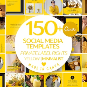 Yellow and Black | Social Media Template | Instagram Content Template | Small Business  |Canva Design, Yellow and Black Minimalist Aesthetic