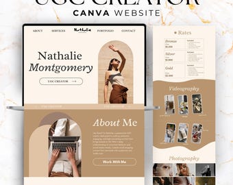 UGC Website Template, Ugc Portfolio Template, Ugc Canva Template, Ugc Website Canva, Canva Website Template for Ugc creator, Social Media