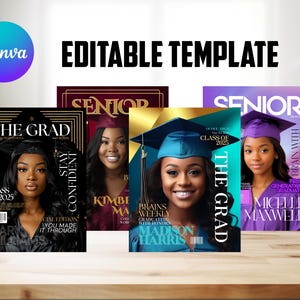 Editable Graduation Magazine Cover Template For Canvas