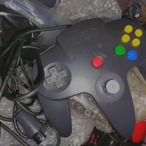 Official Nintendo 64 N64 Controller Joystick Black Repair AS-IS Works