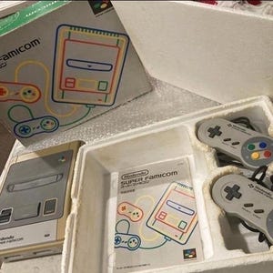 offizielle Nintendo Super Famicom Konsole Controller SNES Original Box Funktionierende AC Adapter USA Verkäufer