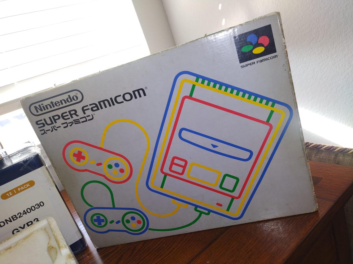 Official Nintendo Super Famicom Console Controllers SNES Original Box Working AC Adapter Usa Seller, foto 3 di 5