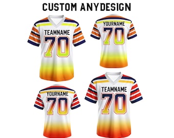 Custom Football Jersey Personalized Name and Number Embroidered & Printed Team Jersey Custom Game Day Uniform for Men Women Kids Sports Gift