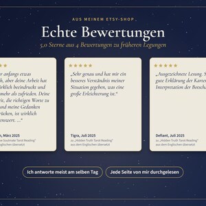 Ja eller nej? Tarotläsning på tyska, tydligt svar på din fråga med 3 kort, tendens, förklaring och råd, personlig PDF på 24 timmar bild 3