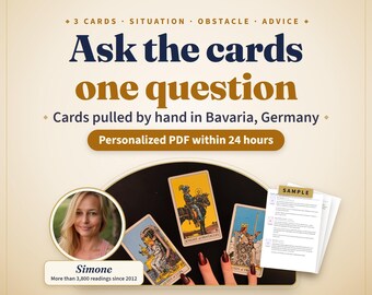 One Question Tarot Reading, Ask the Tarot Anything, Psychic Tarot for Love, Career or Life, 3 Card Spread with Advice, PDF in 24 Hours