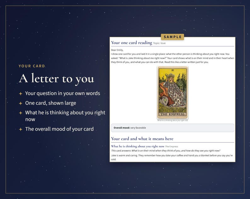 What Is He Thinking About Me Right Now, One Card Tarot Reading, Love Tarot for His Thoughts and Feelings, PDF in 24 Hours bild 3