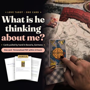 What Is He Thinking About Me Right Now, One Card Tarot Reading, Love Tarot for His Thoughts and Feelings, PDF in 24 Hours bild 1