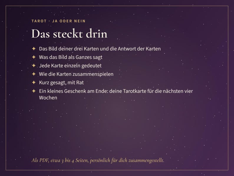 Ja eller nej? Tarotläsning på tyska, tydligt svar på din fråga med 3 kort, tendens, förklaring och råd, personlig PDF på 24 timmar bild 5