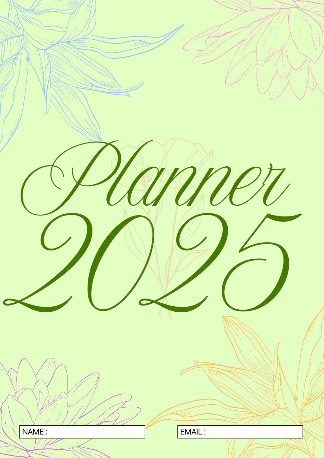 Aesthetic 2025 Yearly Planner • Printable Black & Cream Calendar ...