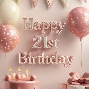 Cartão de feliz aniversário de 21 anos.