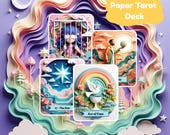 Printable Tarot Deck | Paper Art Style Tarot Cards | Digital 78 Cards | Unique Tarot Deck | Tarot Art |Tarot Deck for Collectors & Beginners