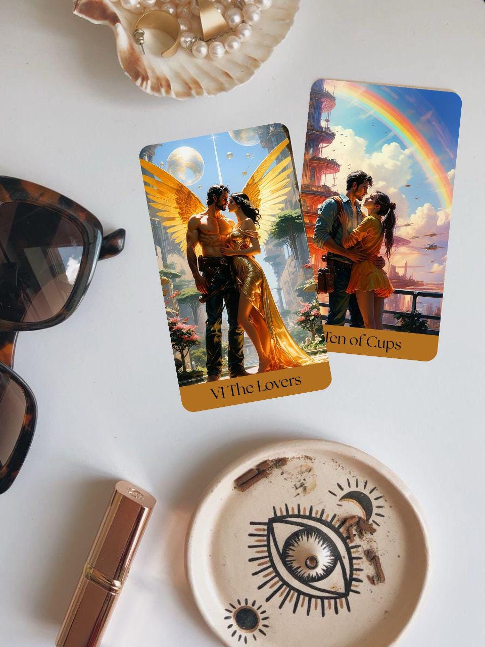 Futuristic Cyberpunk Tarot Deck | Illustrated Sci-fi Tarot Cards ...