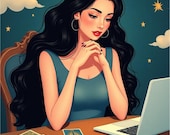 Modern Tarot Cards | Printable Tarot Cards PDF | Digital Download Tarot Deck | Unique Divination Tool | Digital New Age Tarot Deck