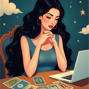 Moderne, KI-erstellte Tarotkarten | Druckbare Tarotkarten PDF | Digitaler Download des Tarotdecks | Einzigartiges Wahrsagewerkzeug