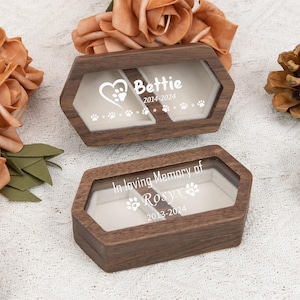 Custom Wooden Pet fur Keepsake, Wooden Pet Ashes Box, Personalized Pet Loss Sympathy Gift, Dog Memorial, Cat Keepsake Gift, Pet Loss Gifts