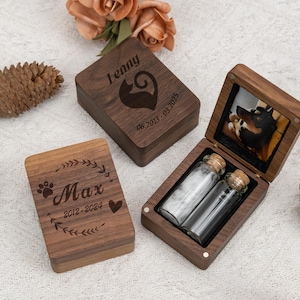 Custom Wooden Pet Hair Memorial Box,Personalised Pet Fur Keepsake,Dog Hair Memorial,Cat Memorial,Pet Loss Sympathy Gift,Pet Memorial Gifts