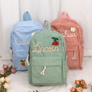 Sac à dos personnalisé pour tout-petit, Sacs à dos personnalisés en velours côtelé pour tout-petit, Sac à dos pour l'école, Cadeau de rentrée scolaire, Cadeau pour enfant, Cadeau pour la maternelle, Sac pour enfant