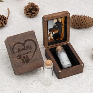 Custom Pet Memorial Box: Walnut Wood Keepsake, Pet Loss Gift