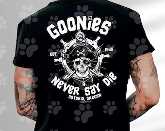 Goonies Never Say Die PNG, Vintage 1985 Movie Graphic File Digital, 80s Movie Digital Download, Pirate Skull Graphic Sublimation