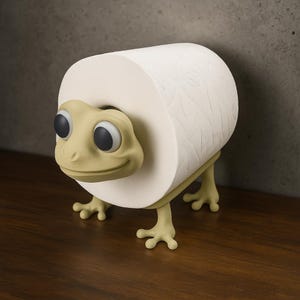 Porte-papier hygiénique drôle de grenouille - Joli distributeur de papier hygiénique en rouleau 3D pour décoration de salle de bain, idée cadeau originale pour ranger du papier toilette