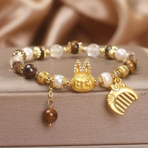 Cartoon Labubu Crystal Charm Bracelet/Dopamine Student Bracelet/Labubu Charm/Cute Jewelry Gift/Labubu Charm Jewelry/Pet Jewelry/Gift For Her