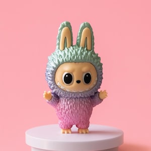 3D Printed Labubu Figure with Rotating Eye Patterns – 15cm PLA Collectible Art Toy
