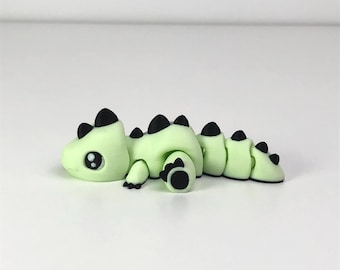 little dinosaur | Cute Articulated Baby Dinosaur Toy | 3D Printed Fidget Dino Figure | Glow in the Dark Option | Kawaii Desk Pet Gift