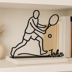 Personalized Tennis Player Figure,3D Printed Gift,Minimalist Sculpture,Unique Tennis Player Gift Idea,Custom Line Art, Minimalist Home Decor