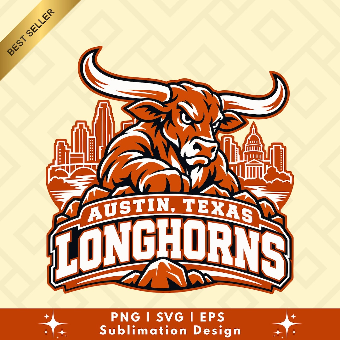 Longhorns Ribbon Longhorns Football SVG PNG EPS , Pride Sublimation Art, Texas State ...