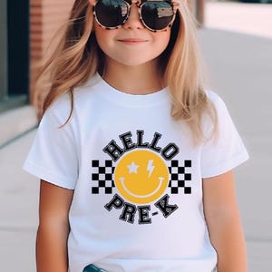 Hello Pre-k Shirt  Cute Pre K Shirt  Girls School Shirt  Back To School Shirt  First Day Of School Tee Kids School Sweater Preschool Shirt