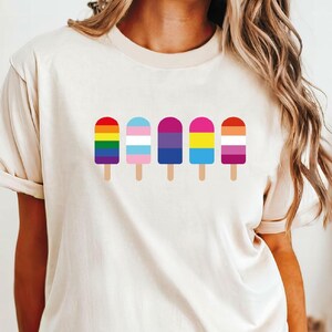 LGBT Rainbow Popsicles Shirt LGBTQ Pride Shirt  LGBTQ Summer Clothing Rainbow Ice Cream Long Sleeve Ally Colorful Ice Cream Sweatshirt