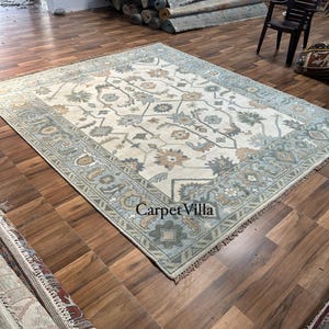 Off white Exquisite Oushak style Design Hand Knotted Rug 4x6, 5x8, 6x9, 8x10, 9x12, 10x14 ft Contemporary Handmade Rugs for Living Room