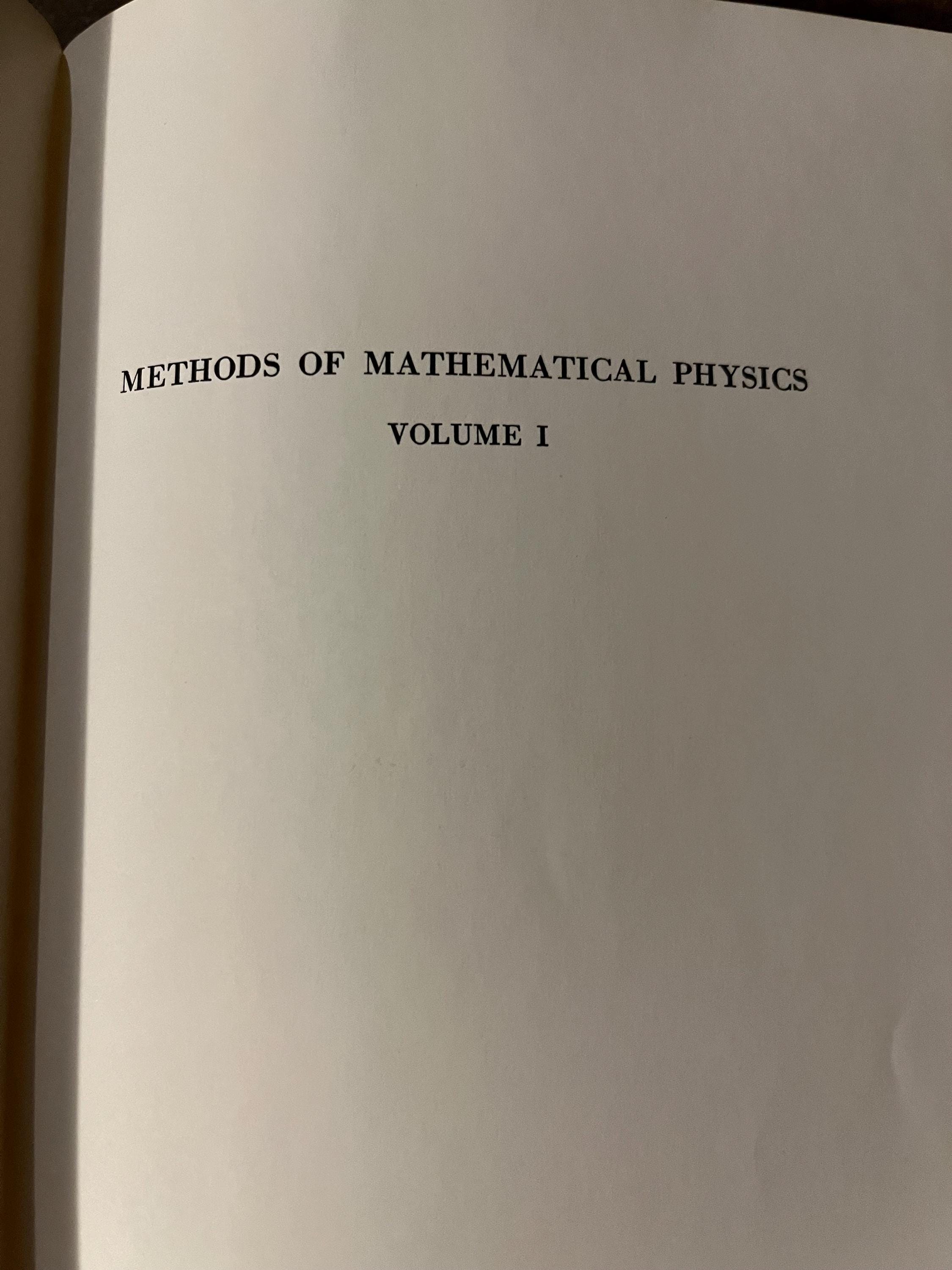 Methods of Mathematical Physics VOLUME 1 COURANT and HILBERT