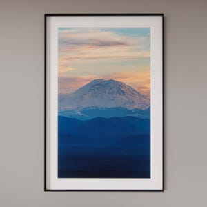 Snow Mountain Print | Mount Rainier Original Art Print | Washington State |  US Landscape Photography | Nature Wall Decor