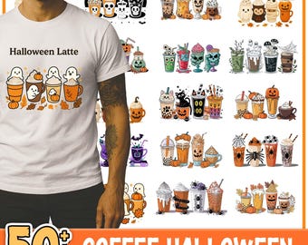 50+ Halloween Png Bundle, Halloween Coffee Png, Halloween Drinks Png Bundle, Pumpkin Spice Png, Fall Season Png, Spooky Season Png